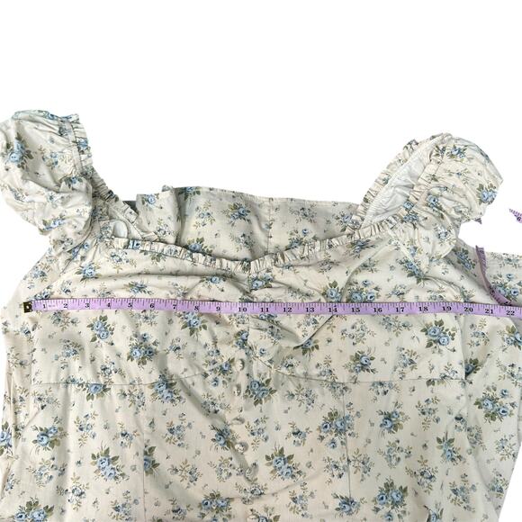 Cider Babydoll Milkmaid Dress Womens 1X Cotton Smocked Cottagecore Fairy Boho - Picture 13 of 15